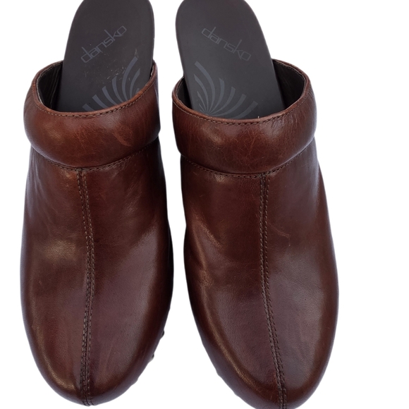 Dansko Rae Brown Leather Studded Heel Clog Mules - Size 41 - Picture 13 of 16